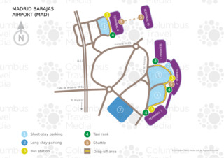 Carte du terminal et de l'aeroport Barajas de Madrid (MAD)