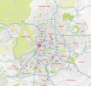 Carte des quartiers de Madrid