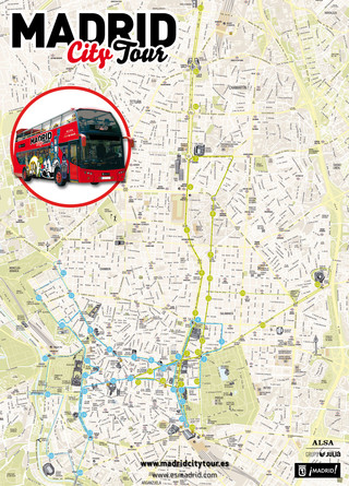 Carte de bus touristique et hop on hop off bus tour de Madrid City Tour