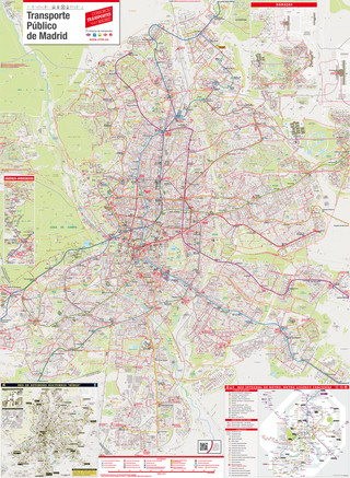 Carte du reseau EMT de bus de Madrid